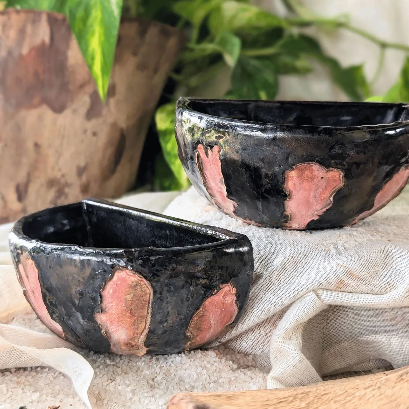 Antique Petal Bookend Planters -Set of 2